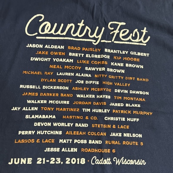 2018 COUNTRY FEST CADOTT WISCONSIN music t-shirt short sleeve blue Hanes XL - Picture 5 of 5
